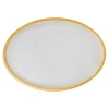 Decostar™ Clear Oval Plastic Tray with Gold Rim 18" x 12" - Gold