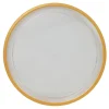 Decostar™ Clear Round Plastic Tray with Gold Rim 14" - Gold