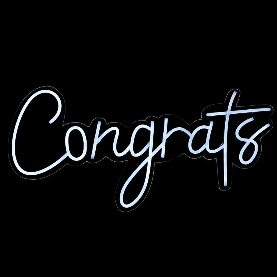 Decostar™ Congrats Neon Light Sign With Hanging Chain 23"