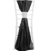 DecoStar™ Crushed Taffeta Single Piece Simple Back Chair Accent - Black