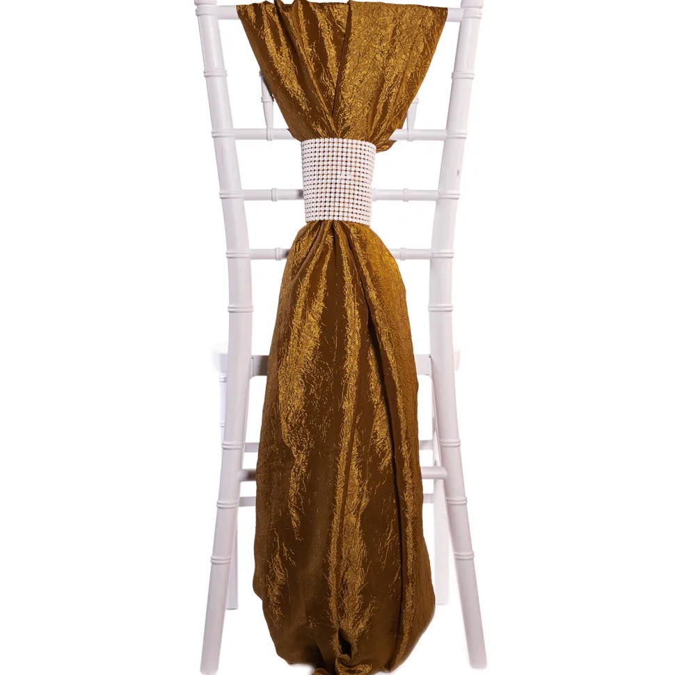 DecoStar™ Crushed Taffeta Single Piece Simple Back Chair Accent - Bronze