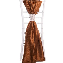 DecoStar™ Crushed Taffeta Single Piece Simple Back Chair Accent - Brown