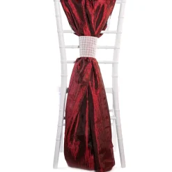 DecoStar™ Crushed Taffeta Single Piece Simple Back Chair Accent - Burgundy