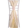 DecoStar™ Crushed Taffeta Single Piece Simple Back Chair Accent - Creme