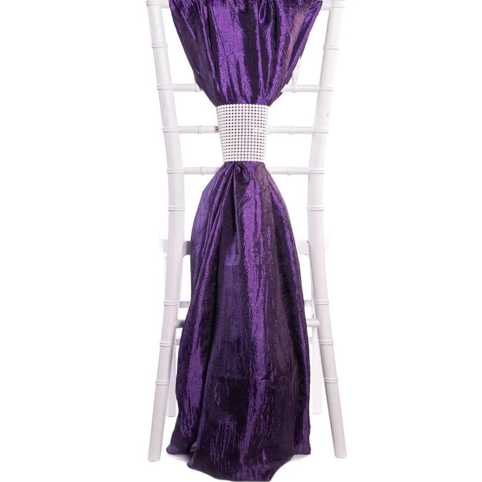 DecoStar™ Crushed Taffeta Single Piece Simple Back Chair Accent - Dark Purple