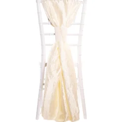 DecoStar™ Crushed Taffeta Single Piece Simple Back Chair Accent - Ivory
