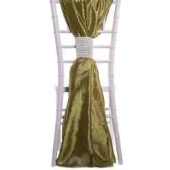 DecoStar™ Crushed Taffeta Single Piece Simple Back Chair Accent - Olive