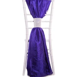 DecoStar™ Crushed Taffeta Single Piece Simple Back Chair Accent - Purple