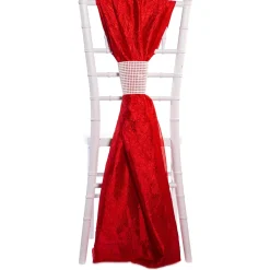 DecoStar™ Crushed Taffeta Single Piece Simple Back Chair Accent - Red