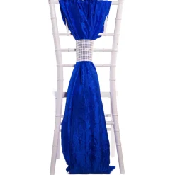 DecoStar™ Crushed Taffeta Single Piece Simple Back Chair Accent - Royal Blue
