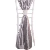 DecoStar™ Crushed Taffeta Single Piece Simple Back Chair Accent - Silver