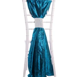 DecoStar™ Crushed Taffeta Single Piece Simple Back Chair Accent - Teal