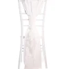 DecoStar™ Crushed Taffeta Single Piece Simple Back Chair Accent - White