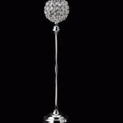 Decostar™ Crystal Ball Candle Holder Stand 18 ¾" - Silver