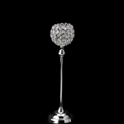 Decostar™ Crystal Ball Candle Holder Stand 15¾" - Silver