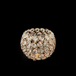 Decostar™ Crystal Ball Votive Candle Holder 5" - Gold