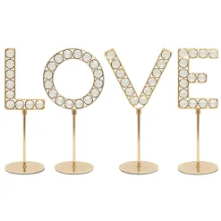 Decostar™ Crystal Beaded Tabletop Letter "LOVE" 9½" - Gold