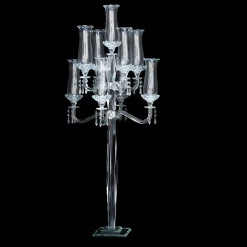 Decostar™ Crystal Candelabra 9 arm Glass Hurricane globes 49"