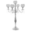 Decostar™ Crystal Candelabra Globe Seville, Five Arm 31"- Silver