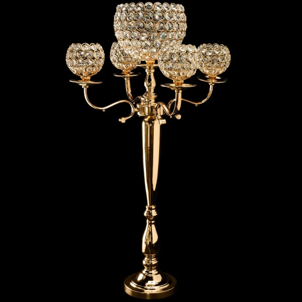 Decostar™ Crystal Candle holder - Gold