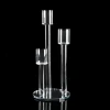 Decostar™ CRYSTAL CLUSTER ROUND GLASS CANDELABRA - 3 PILLAR - 8" x 17½"