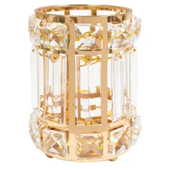 Decostar™ Crystal Gem Pillar Votive Candle Holder 5½" - Gold