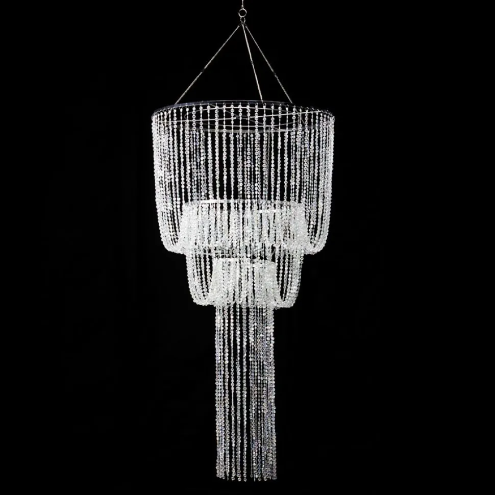 Decostar™ Crystal Iridescent Diamond Cut Bead, Cascade Chandelier 48"