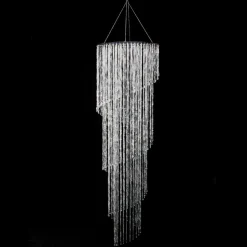Decostar™ Crystal Iridescent Diamond Cut Bead, Spiral Chandelier 68"