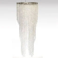 Decostar™ Crystal Iridescent Diamond Cut Chandelier Long Three Layered