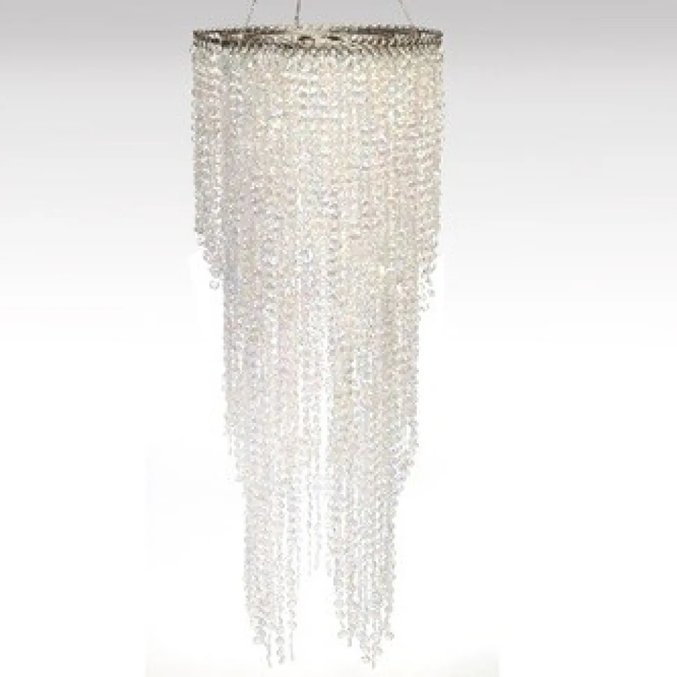 Decostar™ Crystal Iridescent Diamond Cut Chandelier Long Three Layered