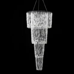 Decostar™ Crystal Iridescent Diamond Cut Bead, Swag Chandelier 54"