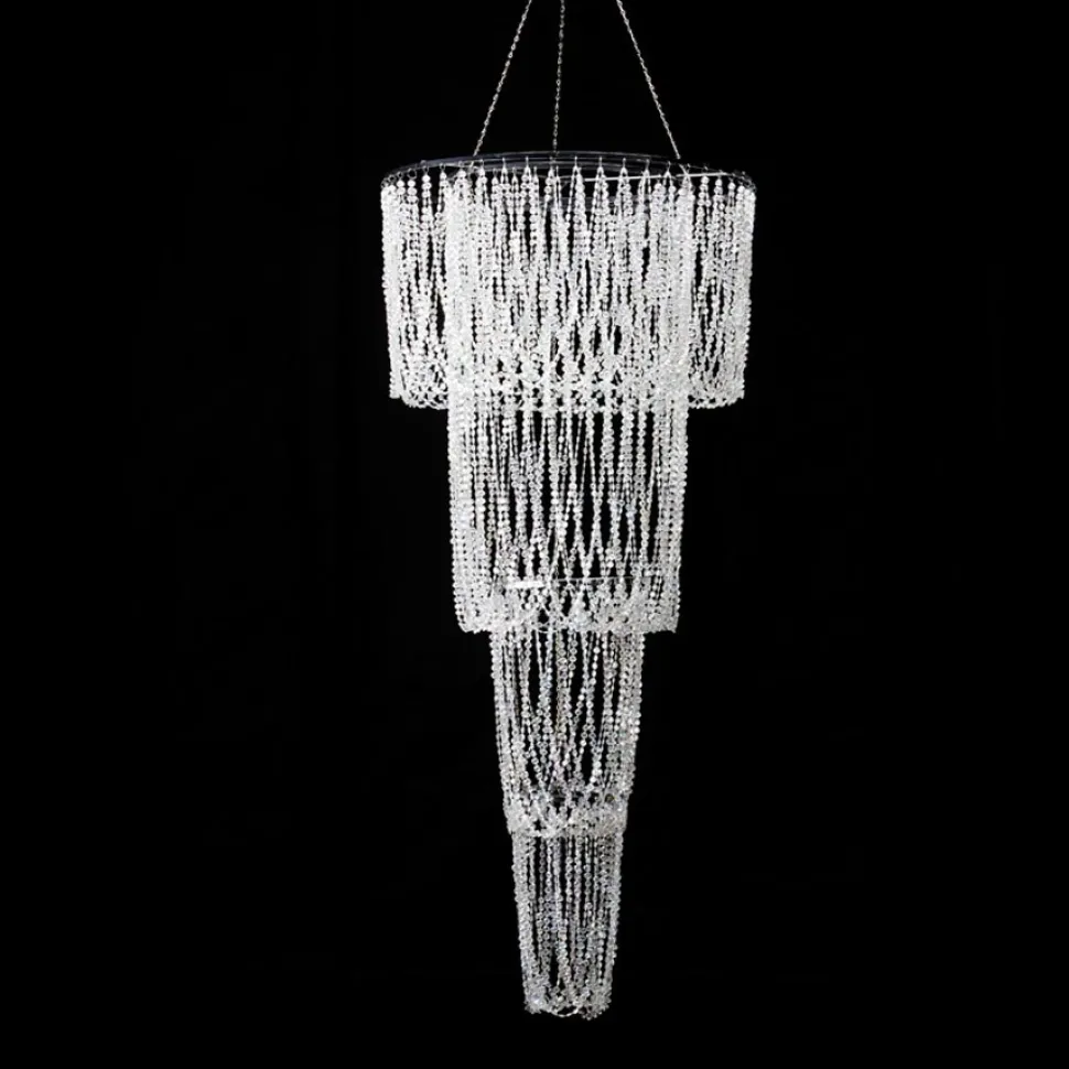 Decostar™ Crystal Iridescent Diamond Cut Bead, Swag Chandelier 54"