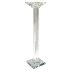 Decostar™ Crystal Pillar Candle Holder With Mirror Base 16½"