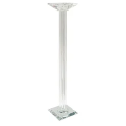Decostar™ Crystal Pillar Candle Holder With Mirror Base 21¾"