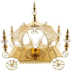 Decostar™ Crystal Pumpkin Carriage Candle Holder 23½" - Gold