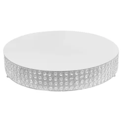 Decostar™ Crystal Round Cake Stand 22" - Silver