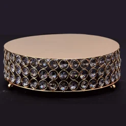 Decostar™ Crystal Round Cake Stand 10" - Gold