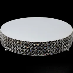 Decostar™ Crystal Round Cake Stand 18" - Silver