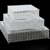 Decostar™ Crystal Square Cake Stand 3 Piece Set - Silver