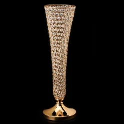 Decostar™ Crystal Trumpet Vase For Flowers 23" - Gold