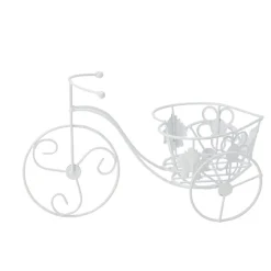 Decostar™ Decorative Metal Tricycle with Basket - White