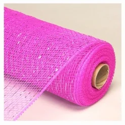 Decostar™ Decorative Poly Mesh Roll w/ Silver Metallic Stripes - MANY COLOR OPTIONS - 10 Rolls - 21