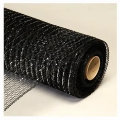 Decostar™ Decorative Poly Mesh Roll w/ Silver Metallic Stripes - MANY COLOR OPTIONS - 10 Rolls - 21