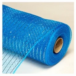 Decostar™ Decorative Poly Mesh Roll w/ Silver Metallic Stripes - MANY COLOR OPTIONS - 10 Rolls - 21