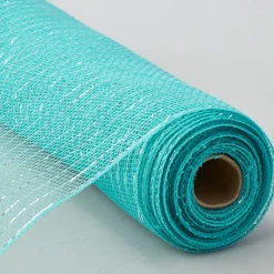 Decostar™ Decorative Poly Mesh Roll w/ Silver Metallic Stripes - MANY COLOR OPTIONS - 10 Rolls - 21