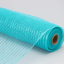 Decostar™ Decorative Poly Mesh Roll w/ Matching Metallic Stripes - MANY COLOR OPTIONS - 10 Rolls - 21" x 10 YARDS