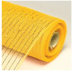 Decostar™ Decorative Poly Mesh Roll w/ Matching Metallic Stripes - MANY COLOR OPTIONS - 10 Rolls - 21