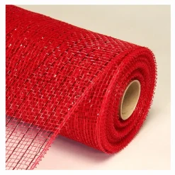 Decostar™ Decorative Poly Mesh Roll w/ Matching Metallic Stripes - MANY COLOR OPTIONS - 10 Rolls - 21