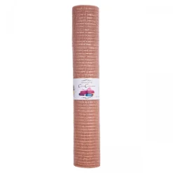 Decostar™ Decorative Poly Mesh Roll with Matching Metallic Stripes - Rose Gold