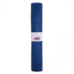 Decostar™ Decorative Poly Mesh Roll with Matching Metallic Stripes - Navy